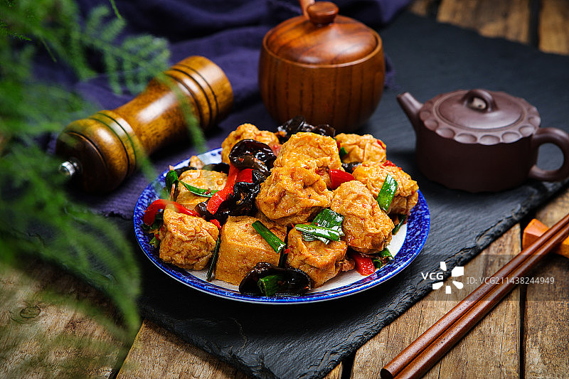 特色农家菜豆腐酿肉图片素材