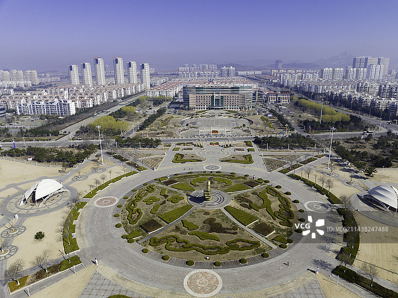 航拍威海乳山海景房，百里银滩，威海鬼城图片素材