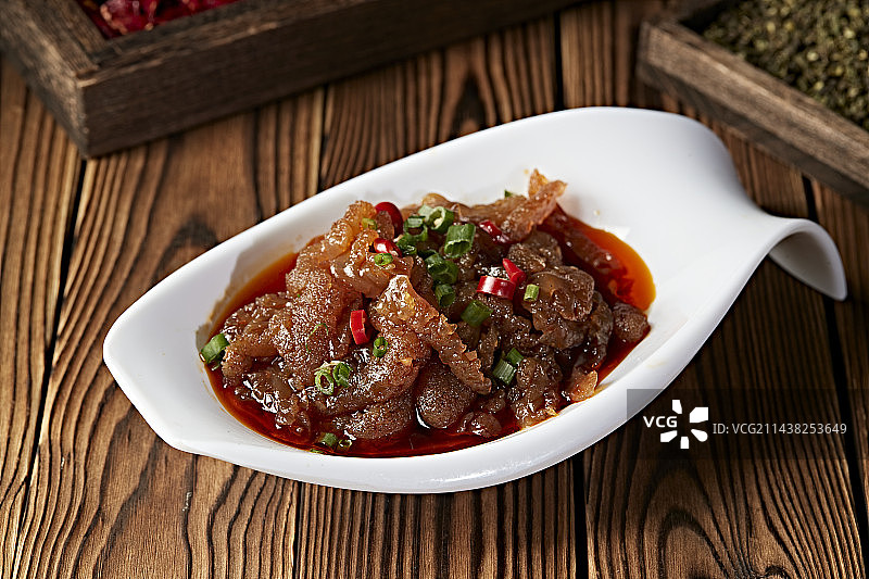 红油凉拌老醋蛰头图片素材