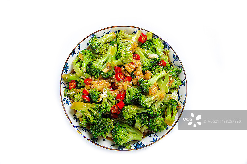 开胃爽口下酒菜凉拌西兰花图片素材