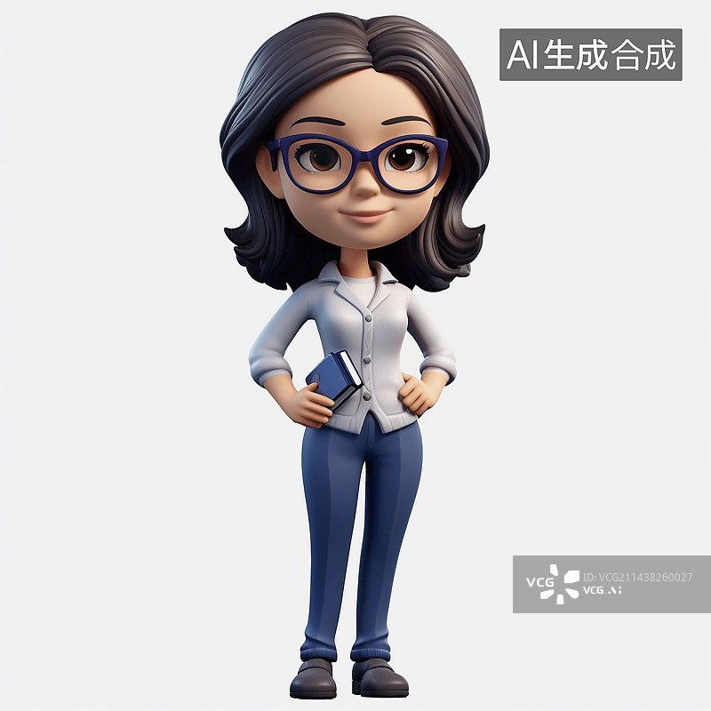 【AI数字艺术】3D卡通商务女性图片素材