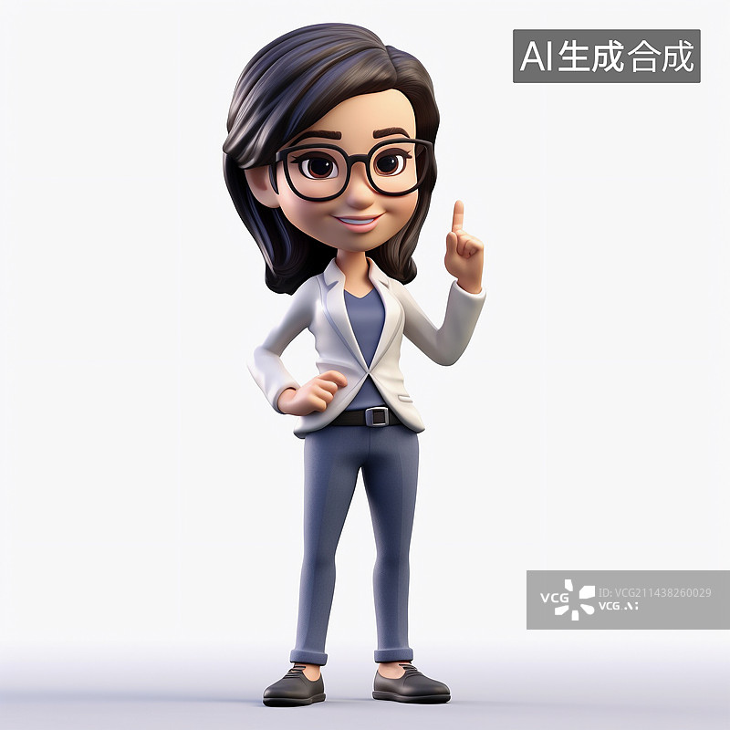 【AI数字艺术】3D卡通商务女性图片素材