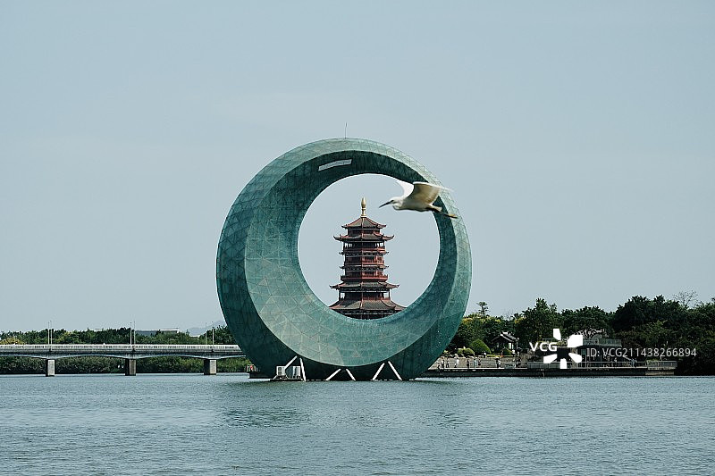 海上升明月|杏林阁|月光环|古今同框图片素材