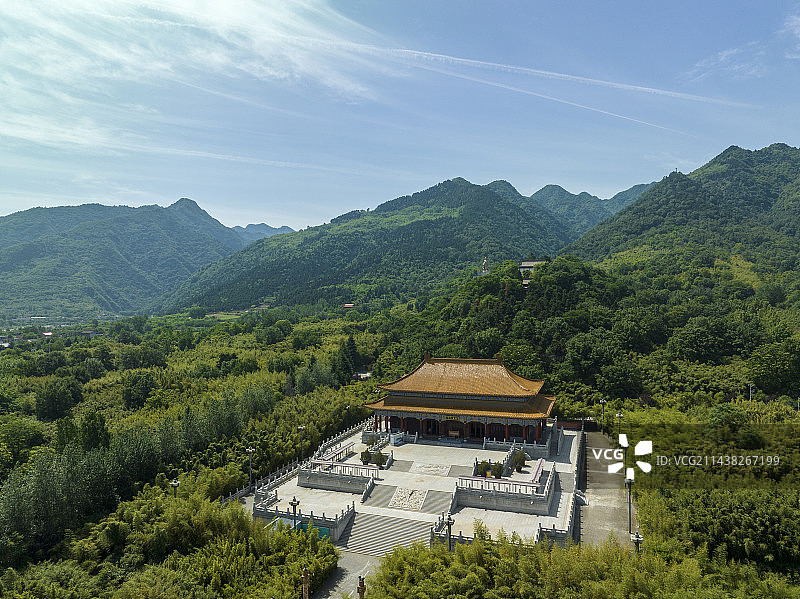 陕西省西安市周至县楼观台航拍图片图片素材