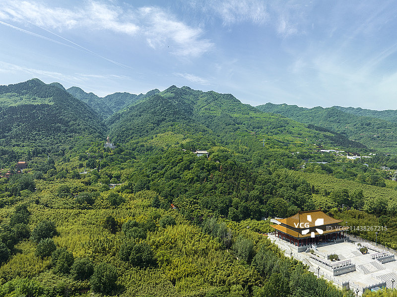 陕西省西安市周至县楼观台航拍图片图片素材