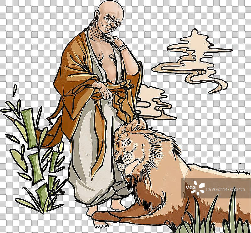 笑狮罗汉图片素材