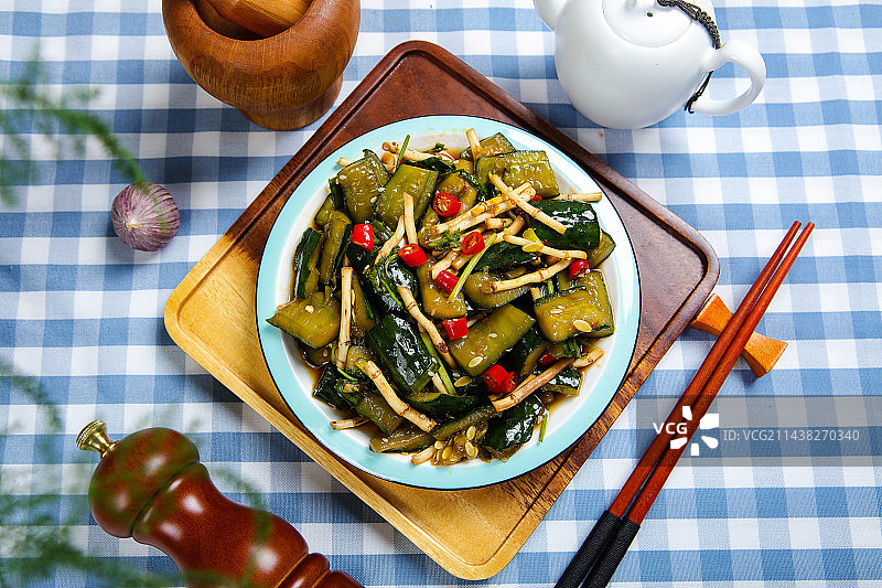 美味特色菜鱼腥草拌黄瓜图片素材