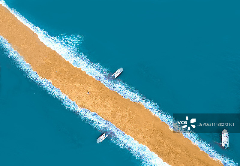 航拍海滩图片素材
