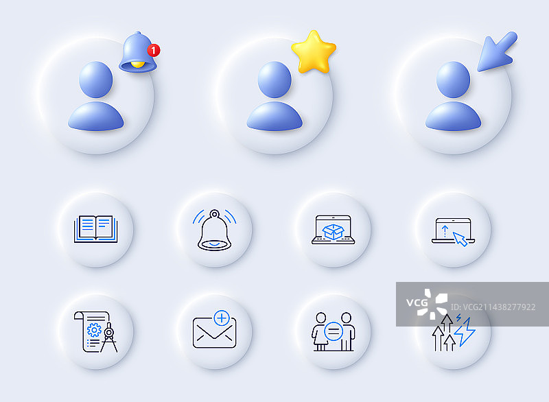 警铃提示分隔线文档和教育线条图片素材