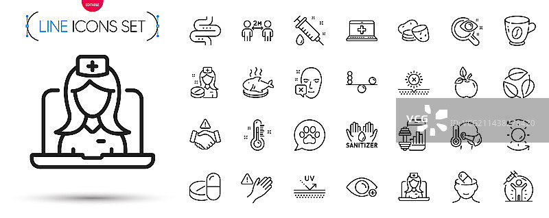 视力测试抑郁症治疗图标包图片素材