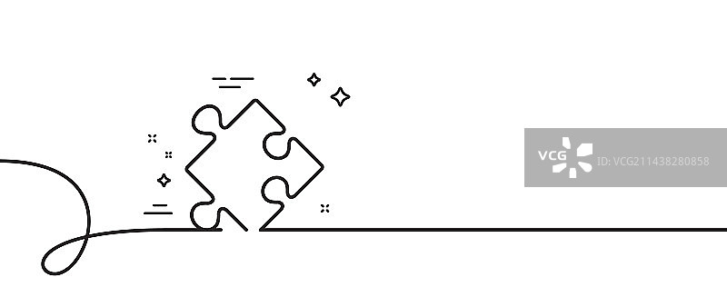 策略线条图标：拼图逻辑符号图片素材