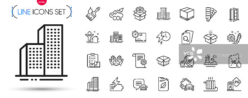 打开的门调色板和灯塔线稿包图片素材