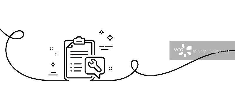 扳手工具维修服务清单线性图标图片素材