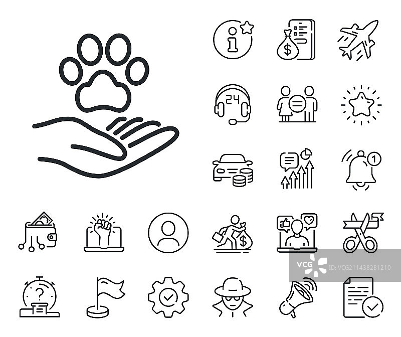 宠物护理线性图标兽医诊所标志图片素材