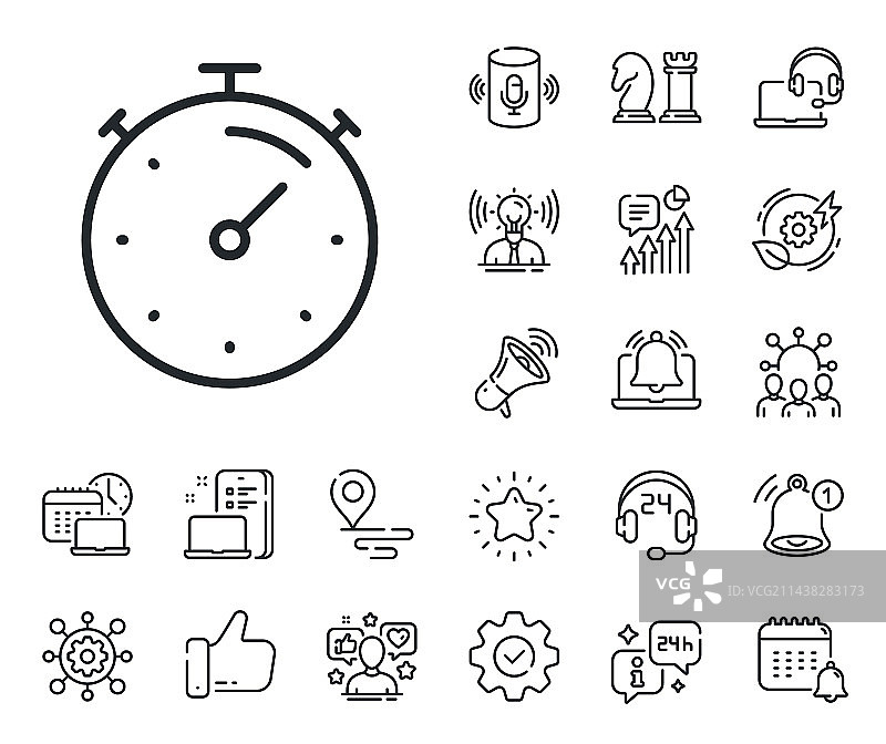 定时器线条图标秒表时间标志位置图片素材