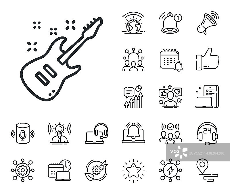 电吉他线条图标音乐符号图片素材