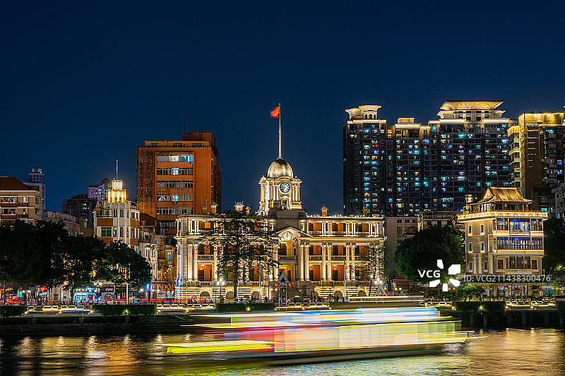 中国广州粤海关旧址夜景图片素材