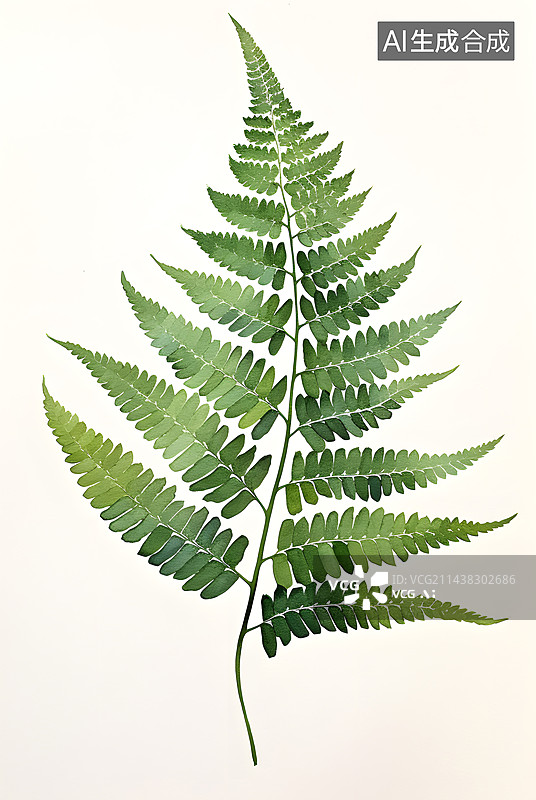 【AI数字艺术】AIGC:水彩风格的蕨类叶子背景图片素材