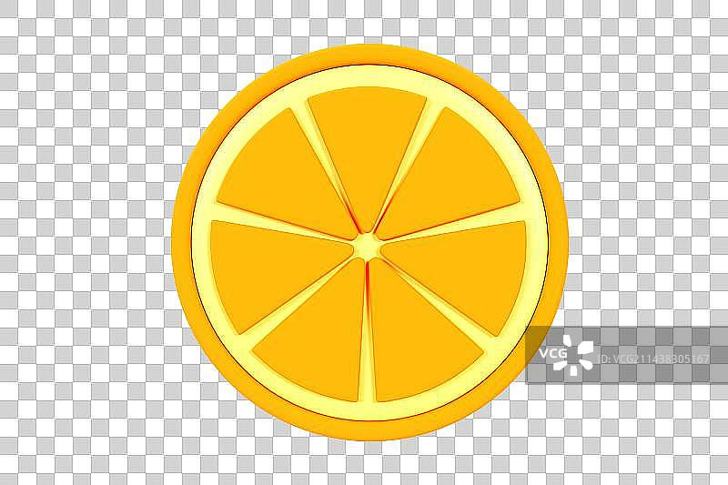 C4D立体橙子片元素图片素材