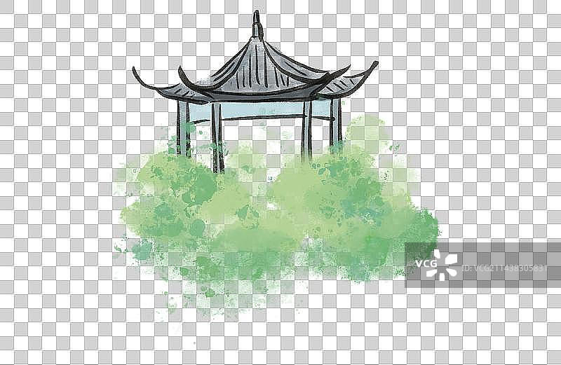 古风建筑园林元素图片素材