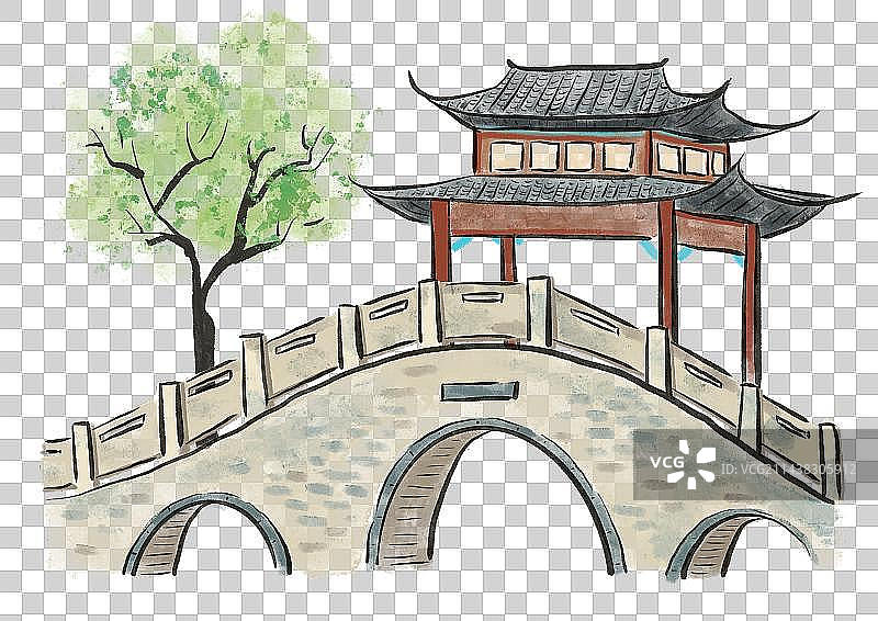 古风建筑园林元素图片素材