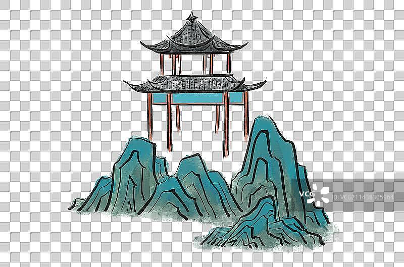 古风建筑园林元素图片素材