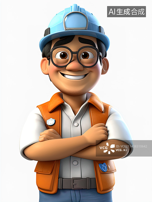 【AI数字艺术】工程师，3D，IP，工人图片素材