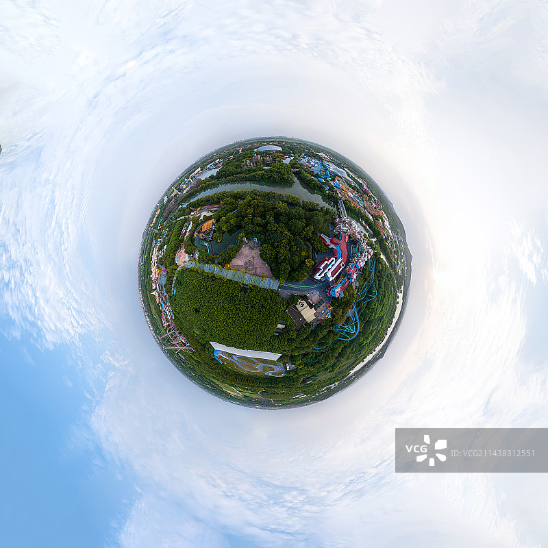 航拍上海欢乐谷图片素材