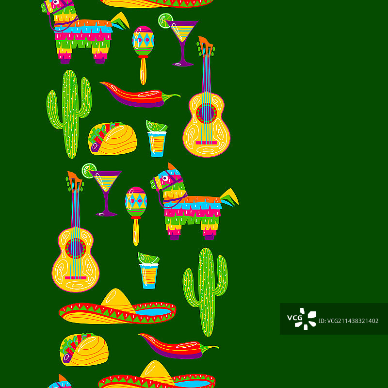 五月五日节墨西哥节日无缝图案图片素材