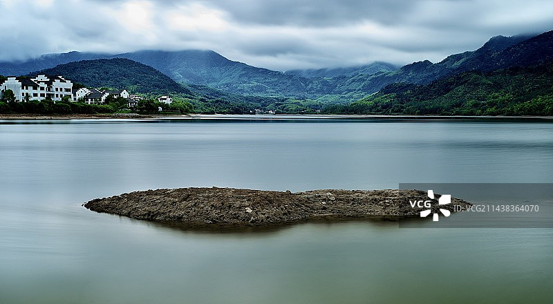 奇墅湖多云的早晨图片素材