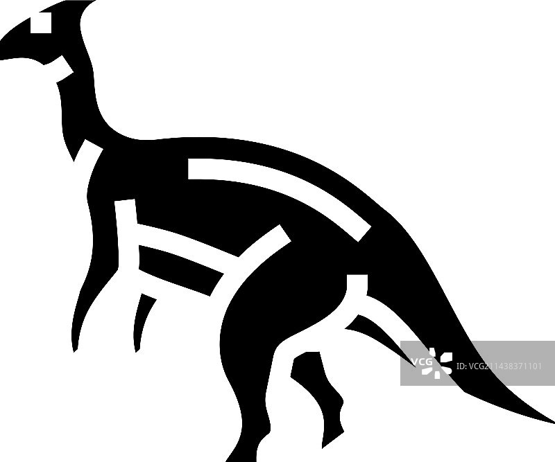 副栉龙恐龙动物标志图标图片素材