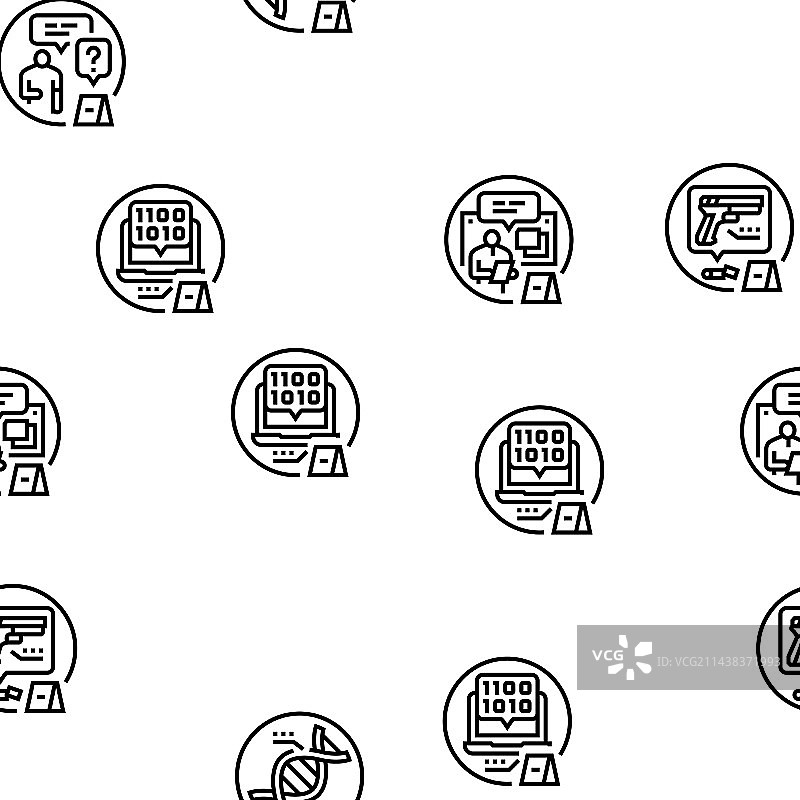 犯罪现场证据调查无缝背景图片素材