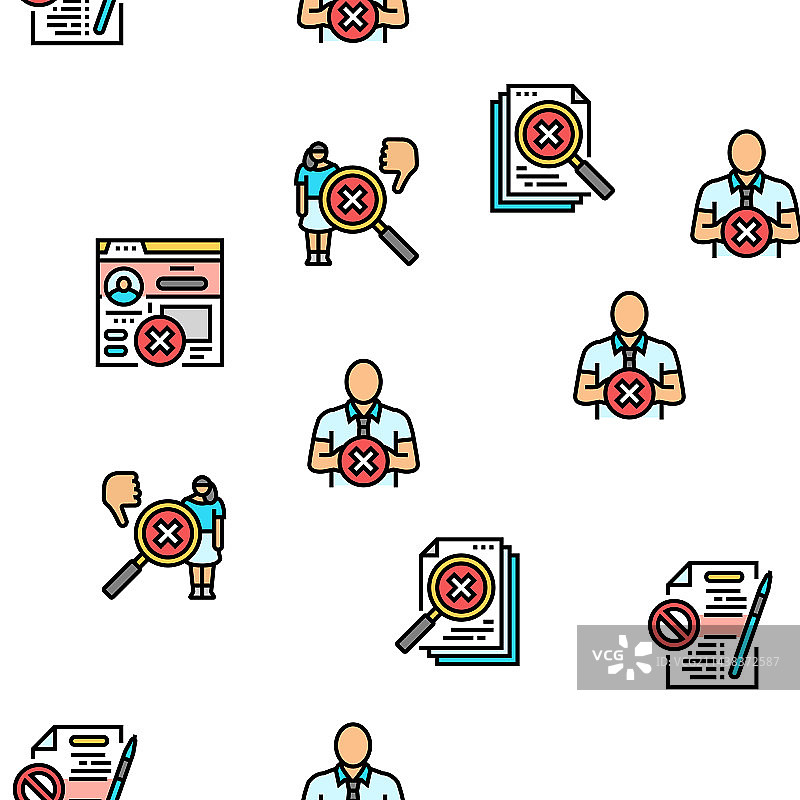 拒绝男人停止印章取消无缝图片素材