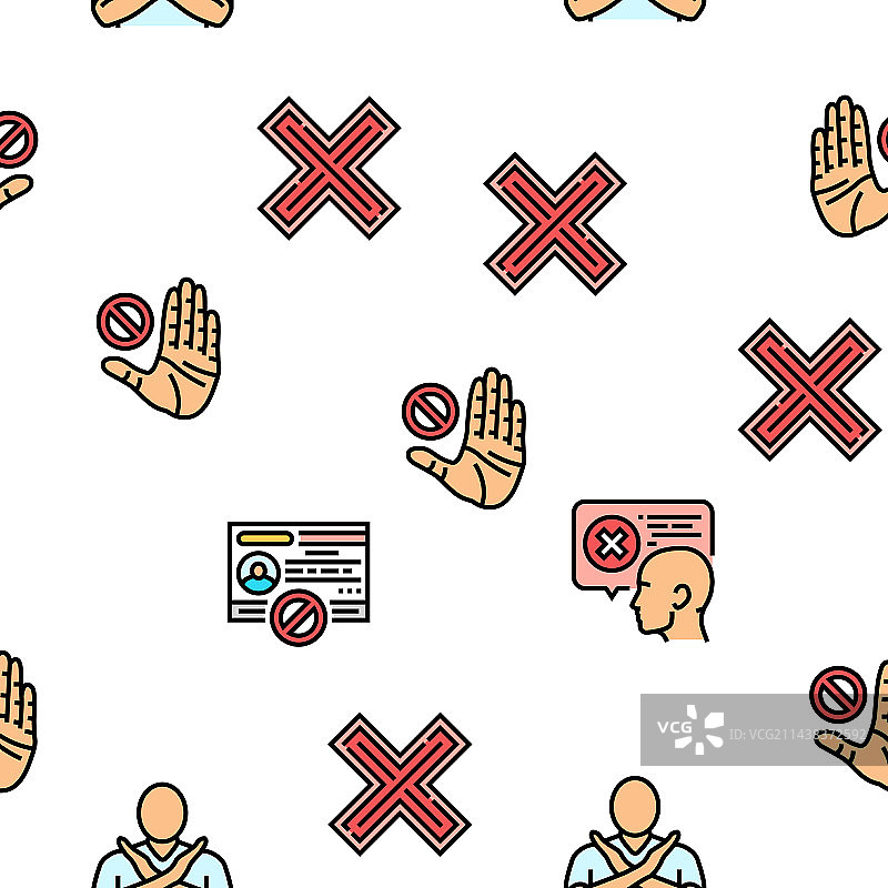 拒绝男人停止印章取消无缝图片素材