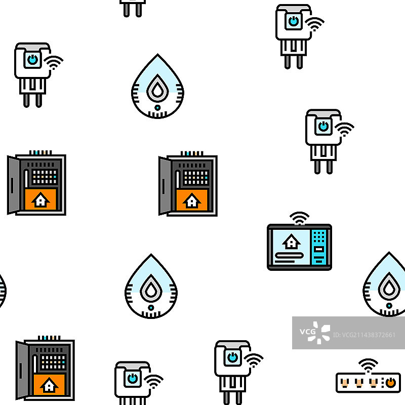 智能家居科技控制无缝背景图片素材
