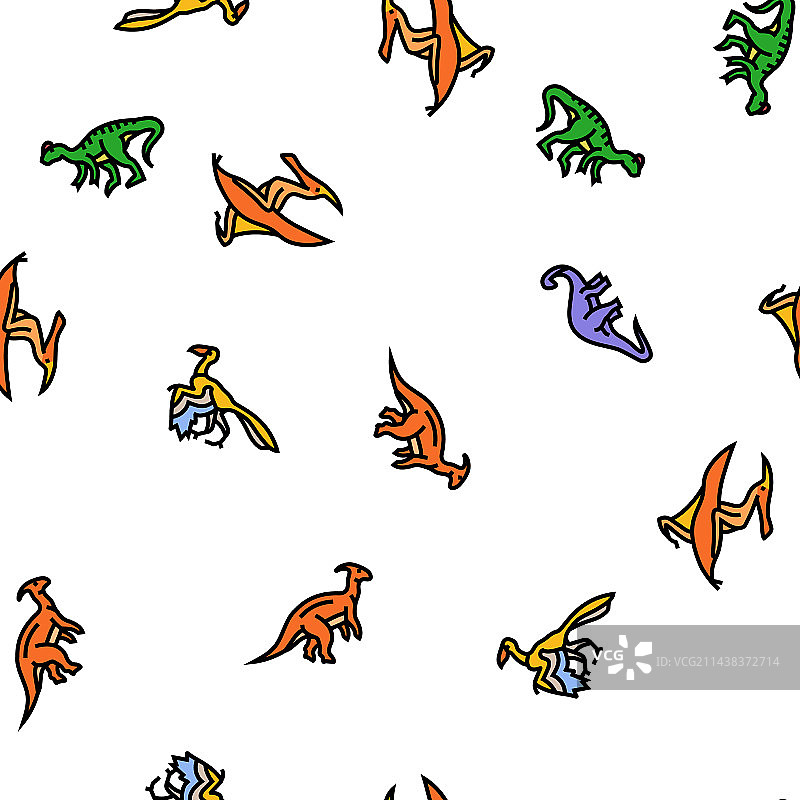 可爱恐龙动物无缝图案图片素材