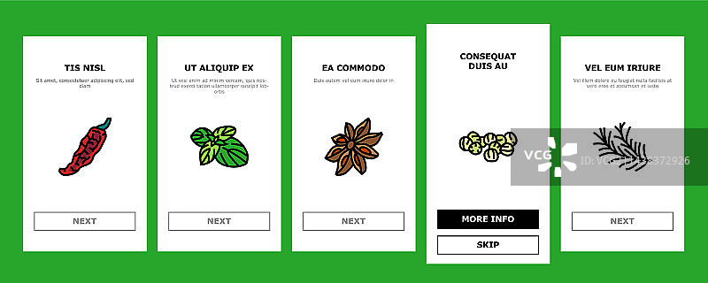 香料食品草本叶子引导图标集图片素材