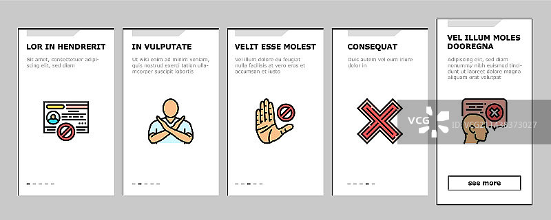 拒绝人员停止印章取消引导图标集图片素材