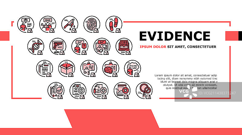 犯罪现场证据警察调查板着陆页标题图片素材