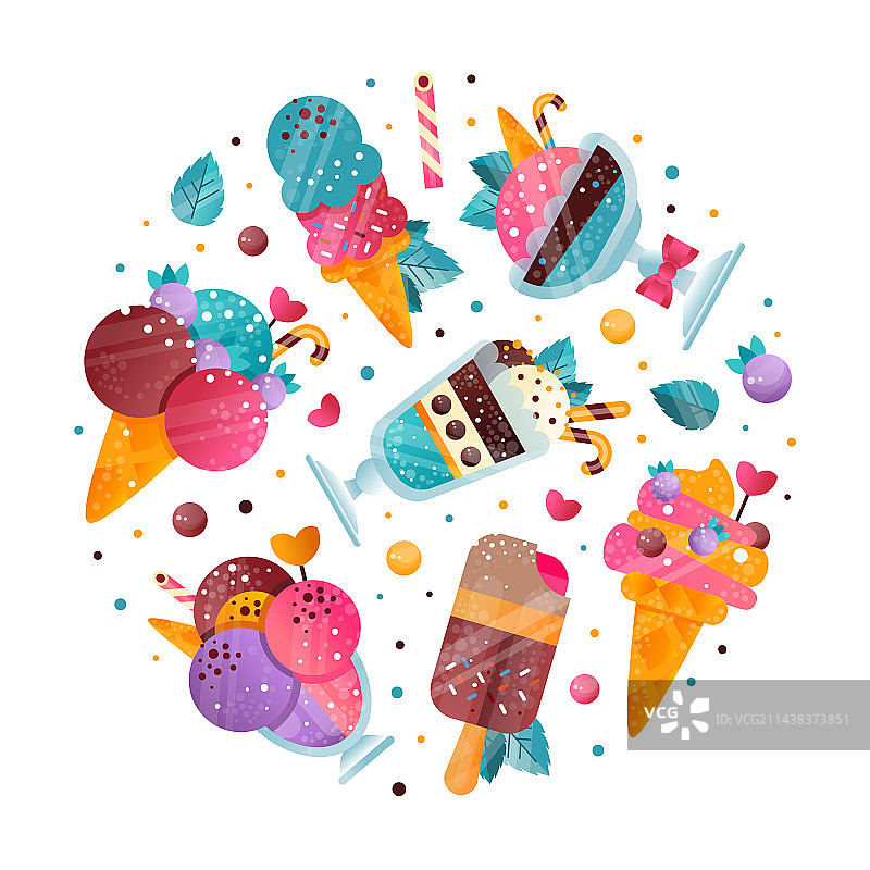 冰淇淋甜点设计图片素材