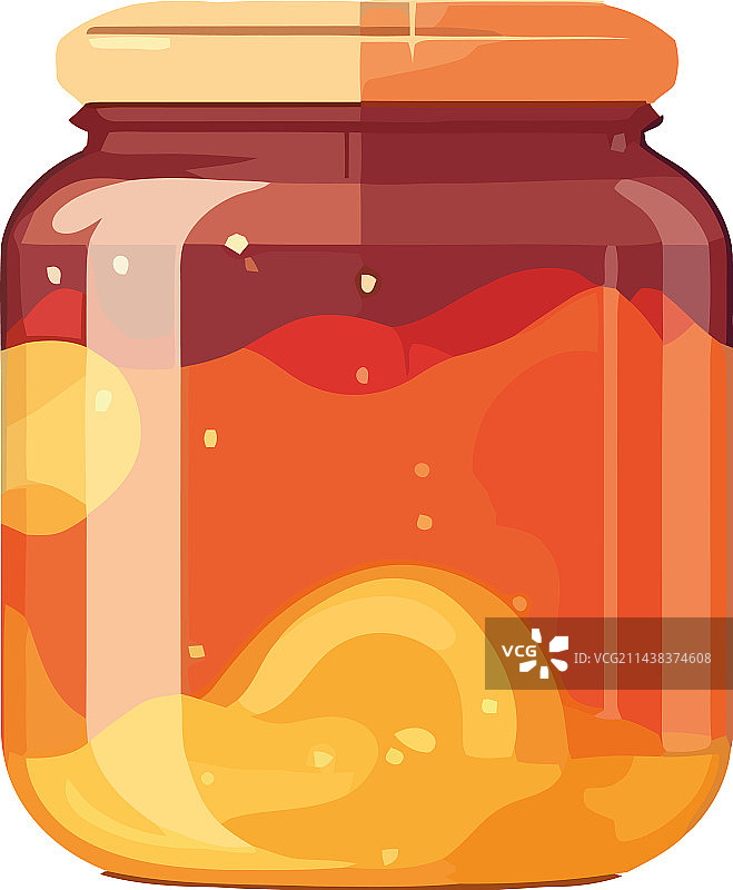 玻璃罐标签中的有机水果蜜饯图片素材