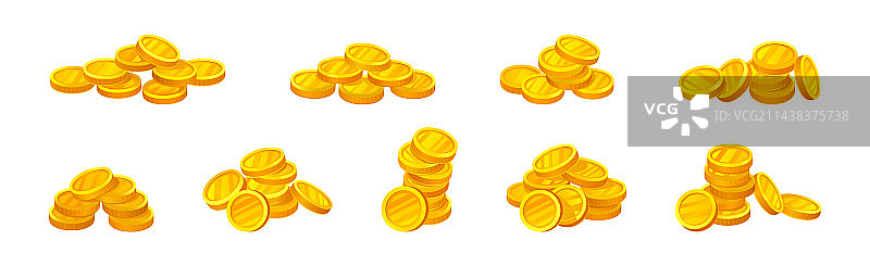 闪闪发光的金币堆图片素材