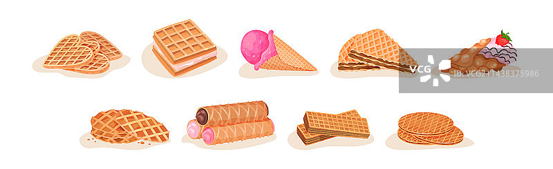 华夫饼甜点图片素材