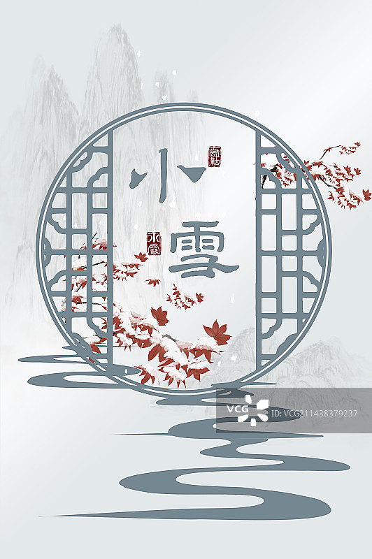 小雪,二十四节气,枫叶图片素材
