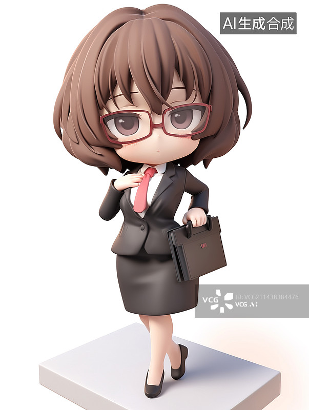 【AI数字艺术】职场商务女士3d插画图片素材