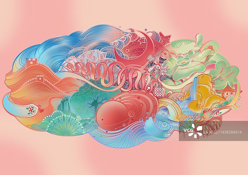 五行万象绘图片素材