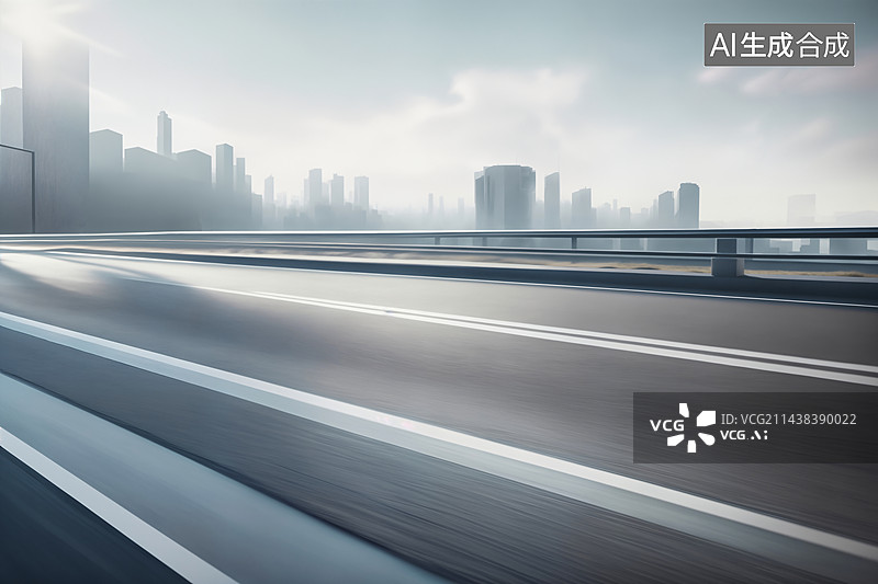 【AI数字艺术】未来派风格城市道路（汽车广告背景图））图片素材