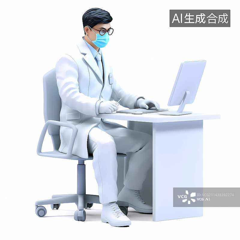 【AI数字艺术】3D角色-医生图片素材