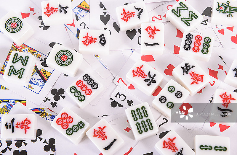 麻将和扑克牌图片素材