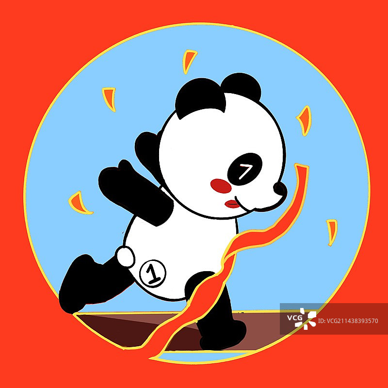 熊猫跑步图片素材